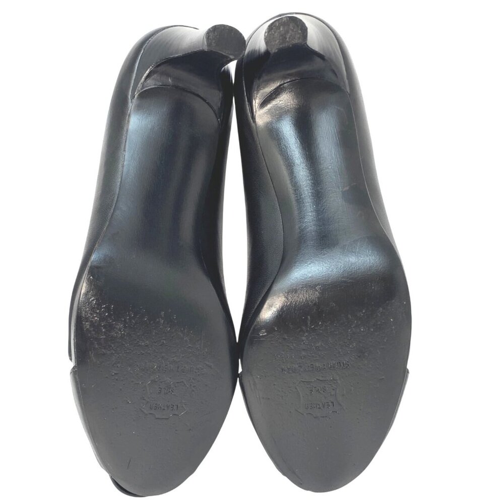 Stuart Weitzman Black Leather Peep Open Toe High Heel Luxury Pumps Size 7.5M - Picture 10 of 13